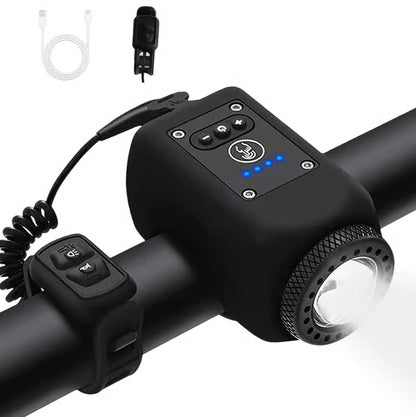 Veltrix™ 2-in-1 Bike Light & Horn – USB Rechargeable Waterproof Bicycle Headlight with Loud Horn for Night Riding Safety