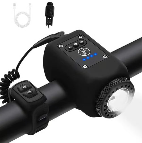 Veltrix™ 2-in-1 Bike Light & Horn – USB Rechargeable Waterproof Bicycle Headlight with Loud Horn for Night Riding Safety