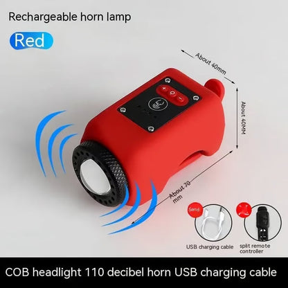 Veltrix™ 2-in-1 Bike Light & Horn – USB Rechargeable Waterproof Bicycle Headlight with Loud Horn for Night Riding Safety