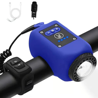 Veltrix™ 2-in-1 Bike Light & Horn – USB Rechargeable Waterproof Bicycle Headlight with Loud Horn for Night Riding Safety